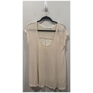 KIMCHI BLUE Ivory Short Sleeve Oversized Blouse
